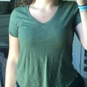 navy green v neck.